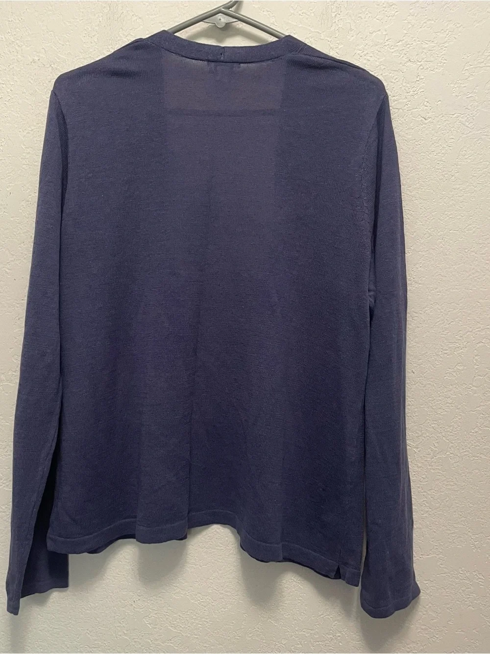 J. Jill Cardigan Sweater Womens Large Periwinkle Blue Open Front Long Sleeve